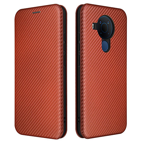 Coque Portefeuille Livre Cuir Etui Clapet L02Z pour Nokia 5.4 Marron