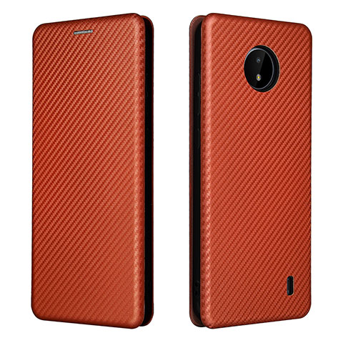 Coque Portefeuille Livre Cuir Etui Clapet L02Z pour Nokia C10 Marron