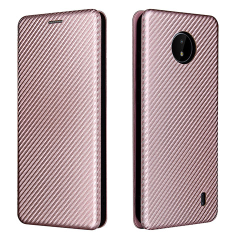 Coque Portefeuille Livre Cuir Etui Clapet L02Z pour Nokia C10 Or Rose