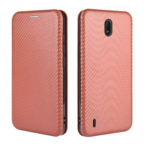 Coque Portefeuille Livre Cuir Etui Clapet L02Z pour Nokia C2 Marron