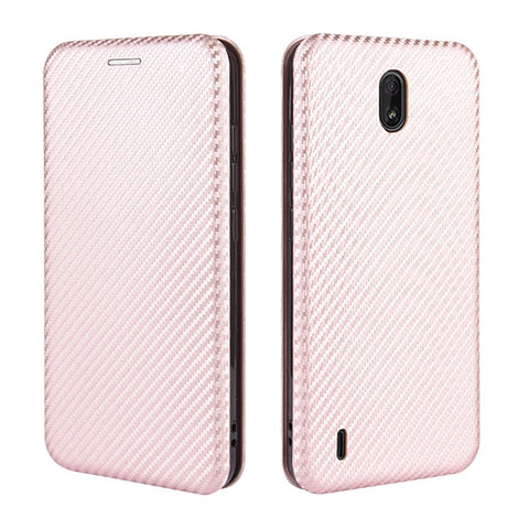 Coque Portefeuille Livre Cuir Etui Clapet L02Z pour Nokia C2 Or Rose