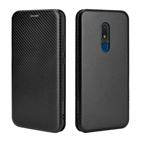 Coque Portefeuille Livre Cuir Etui Clapet L02Z pour Nokia C3 Noir