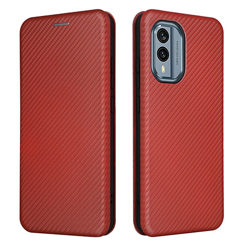 Coque Portefeuille Livre Cuir Etui Clapet L02Z pour Nokia X30 5G Marron