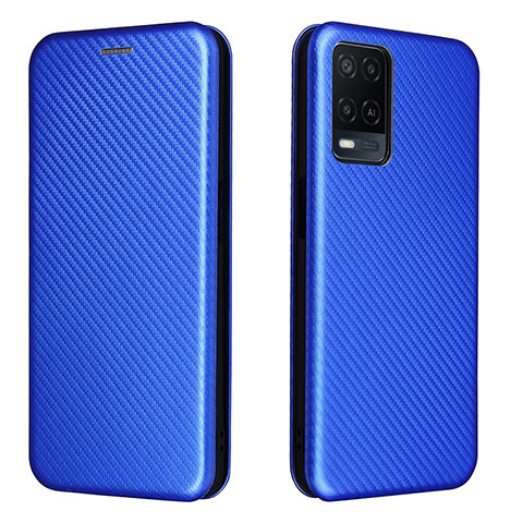 Coque Portefeuille Livre Cuir Etui Clapet L02Z pour Oppo A54 4G Bleu