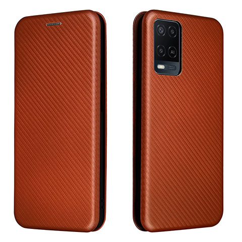 Coque Portefeuille Livre Cuir Etui Clapet L02Z pour Oppo A54 4G Marron