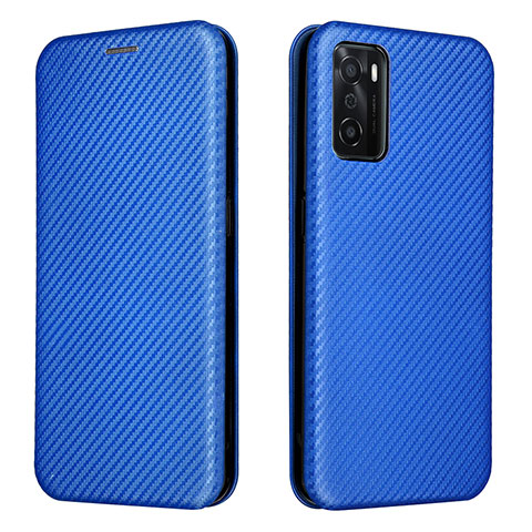 Coque Portefeuille Livre Cuir Etui Clapet L02Z pour Oppo A55S 5G Bleu