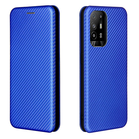 Coque Portefeuille Livre Cuir Etui Clapet L02Z pour Oppo F19 Pro+ Plus 5G Bleu