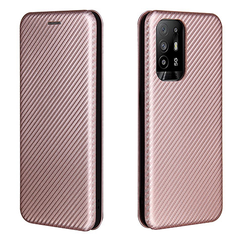 Coque Portefeuille Livre Cuir Etui Clapet L02Z pour Oppo F19 Pro+ Plus 5G Or Rose