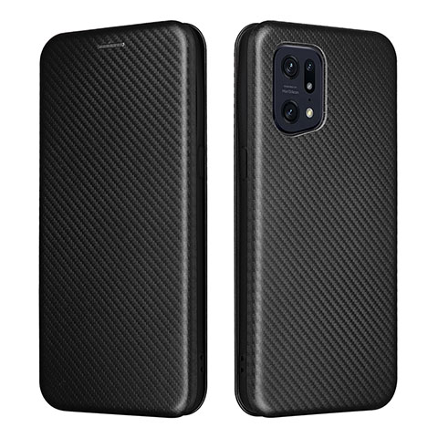 Coque Portefeuille Livre Cuir Etui Clapet L02Z pour Oppo Find X5 Pro 5G Noir