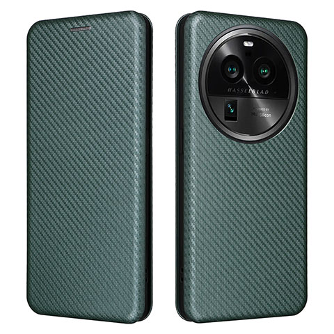 Coque Portefeuille Livre Cuir Etui Clapet L02Z pour Oppo Find X6 Pro 5G Vert