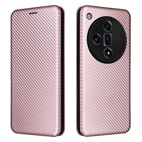 Coque Portefeuille Livre Cuir Etui Clapet L02Z pour Oppo Find X7 5G Or Rose