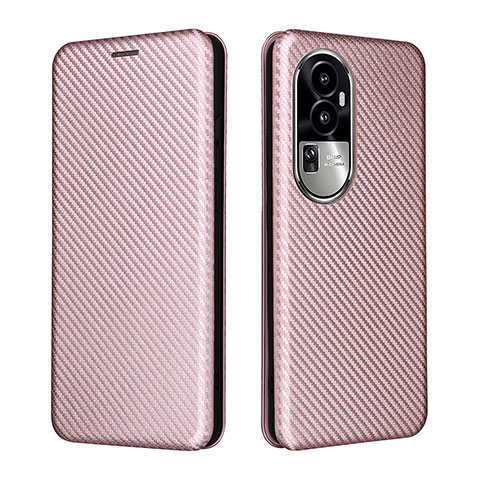 Coque Portefeuille Livre Cuir Etui Clapet L02Z pour Oppo Reno10 Pro+ Plus 5G Or Rose