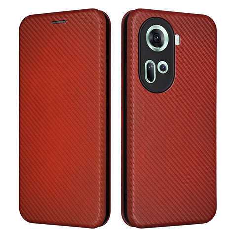 Coque Portefeuille Livre Cuir Etui Clapet L02Z pour Oppo Reno11 5G Marron