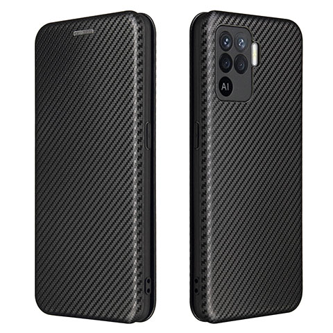 Coque Portefeuille Livre Cuir Etui Clapet L02Z pour Oppo Reno5 F Noir