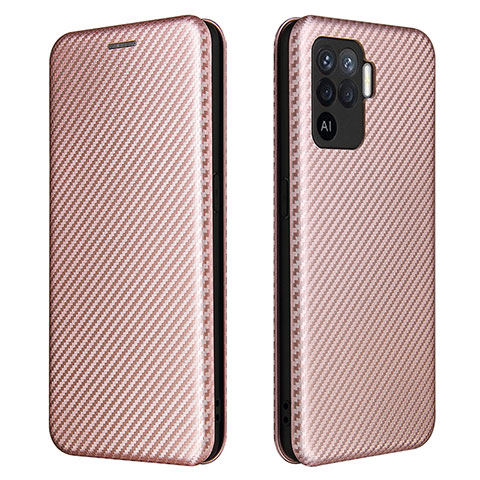 Coque Portefeuille Livre Cuir Etui Clapet L02Z pour Oppo Reno5 Lite Or Rose