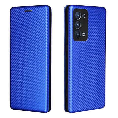 Coque Portefeuille Livre Cuir Etui Clapet L02Z pour Oppo Reno6 Pro 5G Bleu