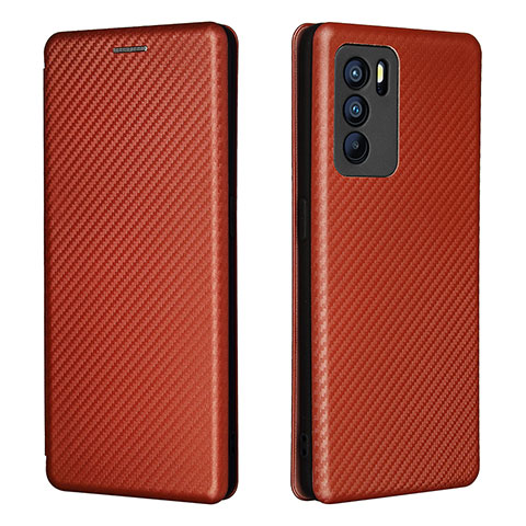 Coque Portefeuille Livre Cuir Etui Clapet L02Z pour Oppo Reno6 Pro 5G India Marron