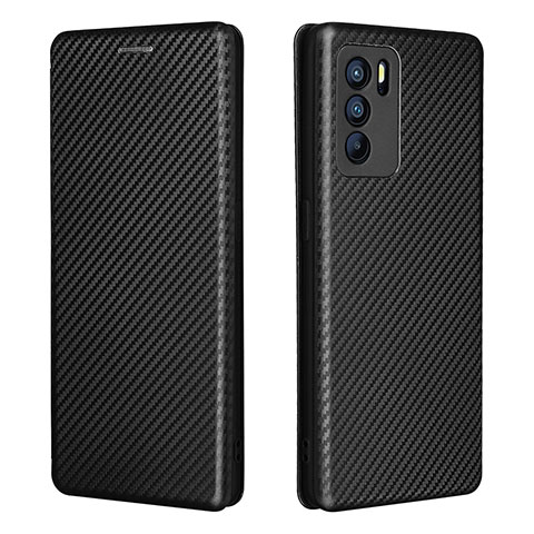 Coque Portefeuille Livre Cuir Etui Clapet L02Z pour Oppo Reno6 Pro 5G India Noir