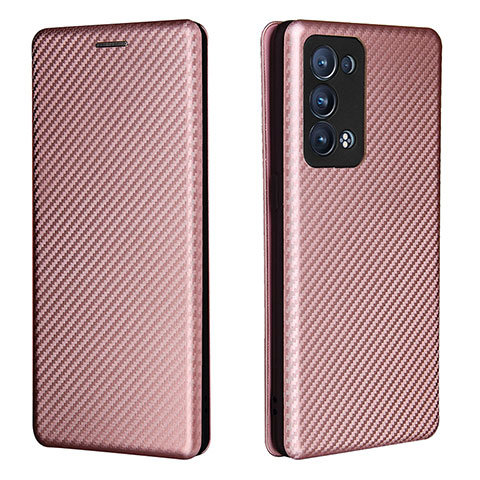 Coque Portefeuille Livre Cuir Etui Clapet L02Z pour Oppo Reno6 Pro+ Plus 5G Or Rose