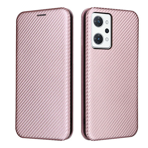 Coque Portefeuille Livre Cuir Etui Clapet L02Z pour Oppo Reno7 A Or Rose