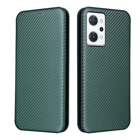 Coque Portefeuille Livre Cuir Etui Clapet L02Z pour Oppo Reno7 A Vert