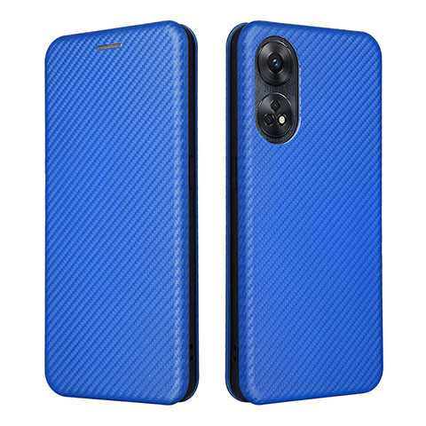 Coque Portefeuille Livre Cuir Etui Clapet L02Z pour Oppo Reno8 T 4G Bleu