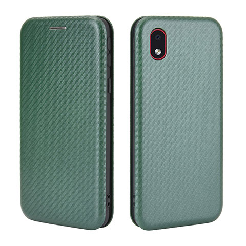 Coque Portefeuille Livre Cuir Etui Clapet L02Z pour Samsung Galaxy A01 Core Vert