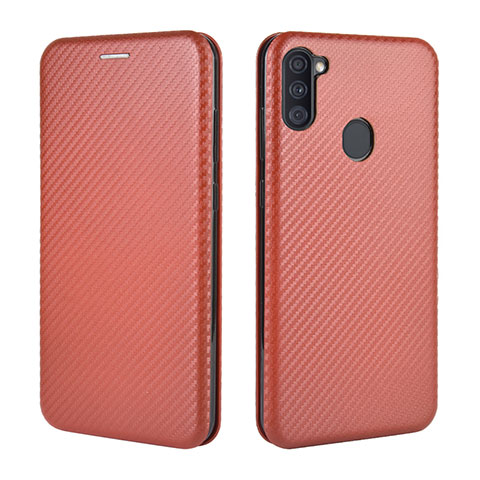 Coque Portefeuille Livre Cuir Etui Clapet L02Z pour Samsung Galaxy A11 Marron