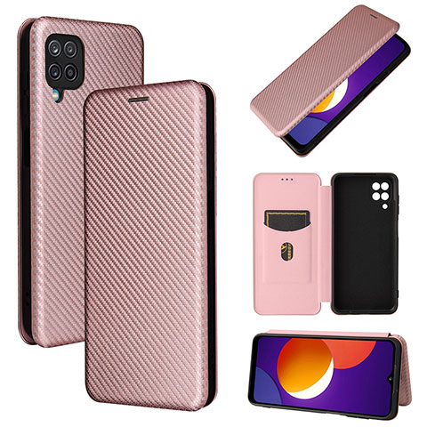 Coque Portefeuille Livre Cuir Etui Clapet L02Z pour Samsung Galaxy A12 5G Or Rose