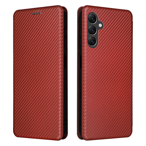 Coque Portefeuille Livre Cuir Etui Clapet L02Z pour Samsung Galaxy A14 4G Marron