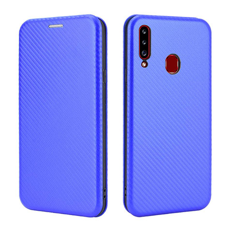 Coque Portefeuille Livre Cuir Etui Clapet L02Z pour Samsung Galaxy A20s Bleu