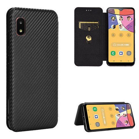 Coque Portefeuille Livre Cuir Etui Clapet L02Z pour Samsung Galaxy A21 SC-42A Noir