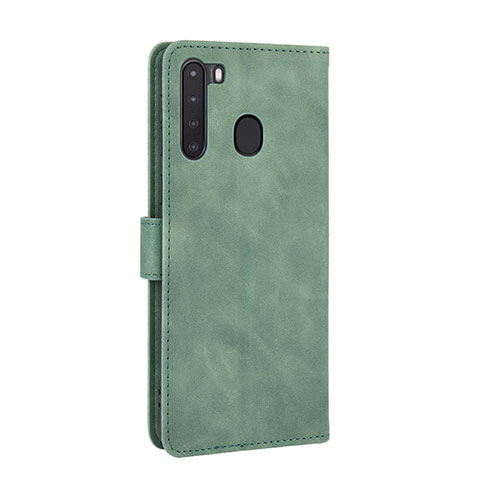 Coque Portefeuille Livre Cuir Etui Clapet L02Z pour Samsung Galaxy A21 Vert