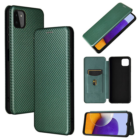 Coque Portefeuille Livre Cuir Etui Clapet L02Z pour Samsung Galaxy A22 5G Vert