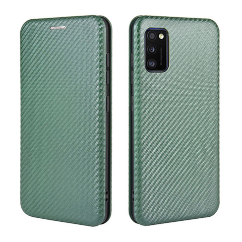 Coque Portefeuille Livre Cuir Etui Clapet L02Z pour Samsung Galaxy A41 Vert