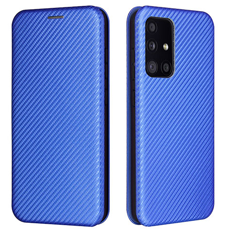 Coque Portefeuille Livre Cuir Etui Clapet L02Z pour Samsung Galaxy A52 4G Bleu