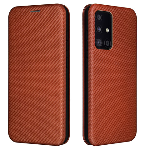 Coque Portefeuille Livre Cuir Etui Clapet L02Z pour Samsung Galaxy A52s 5G Marron