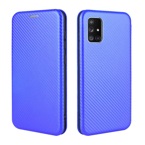 Coque Portefeuille Livre Cuir Etui Clapet L02Z pour Samsung Galaxy A71 4G A715 Bleu