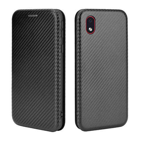 Coque Portefeuille Livre Cuir Etui Clapet L02Z pour Samsung Galaxy M01 Core Noir