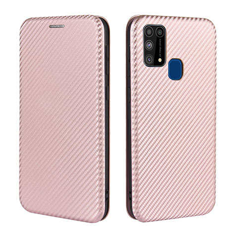 Coque Portefeuille Livre Cuir Etui Clapet L02Z pour Samsung Galaxy M31 Or Rose