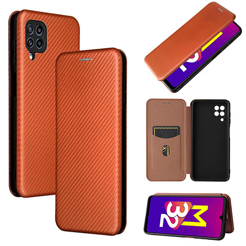 Coque Portefeuille Livre Cuir Etui Clapet L02Z pour Samsung Galaxy M32 4G Marron