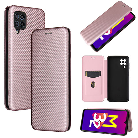 Coque Portefeuille Livre Cuir Etui Clapet L02Z pour Samsung Galaxy M32 4G Or Rose