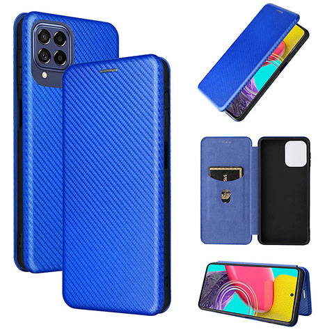 Coque Portefeuille Livre Cuir Etui Clapet L02Z pour Samsung Galaxy M53 5G Bleu