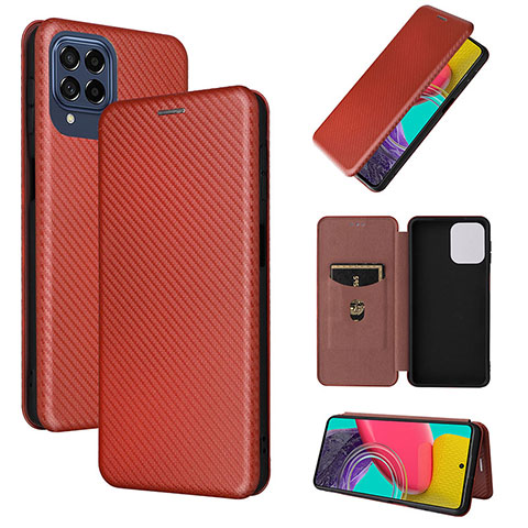 Coque Portefeuille Livre Cuir Etui Clapet L02Z pour Samsung Galaxy M53 5G Marron