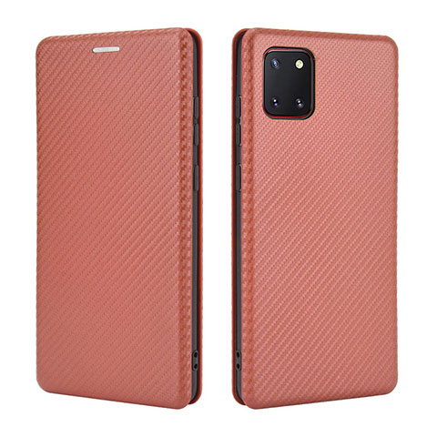 Coque Portefeuille Livre Cuir Etui Clapet L02Z pour Samsung Galaxy M60s Marron