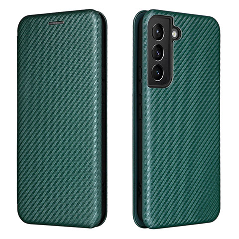 Coque Portefeuille Livre Cuir Etui Clapet L02Z pour Samsung Galaxy S21 5G Vert