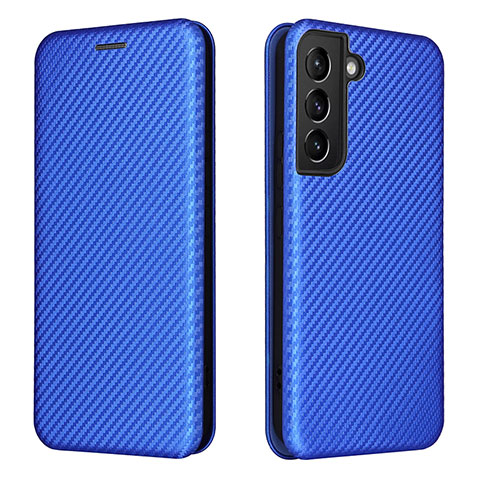 Coque Portefeuille Livre Cuir Etui Clapet L02Z pour Samsung Galaxy S21 Plus 5G Bleu