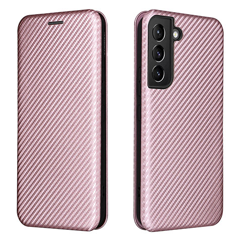 Coque Portefeuille Livre Cuir Etui Clapet L02Z pour Samsung Galaxy S22 Plus 5G Or Rose