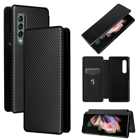 Coque Portefeuille Livre Cuir Etui Clapet L02Z pour Samsung Galaxy Z Fold3 5G Noir