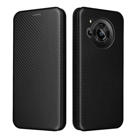 Coque Portefeuille Livre Cuir Etui Clapet L02Z pour Sharp Aquos R7 Noir